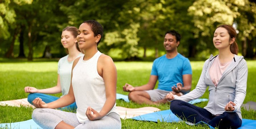 Mindful breathing on yoga holidays